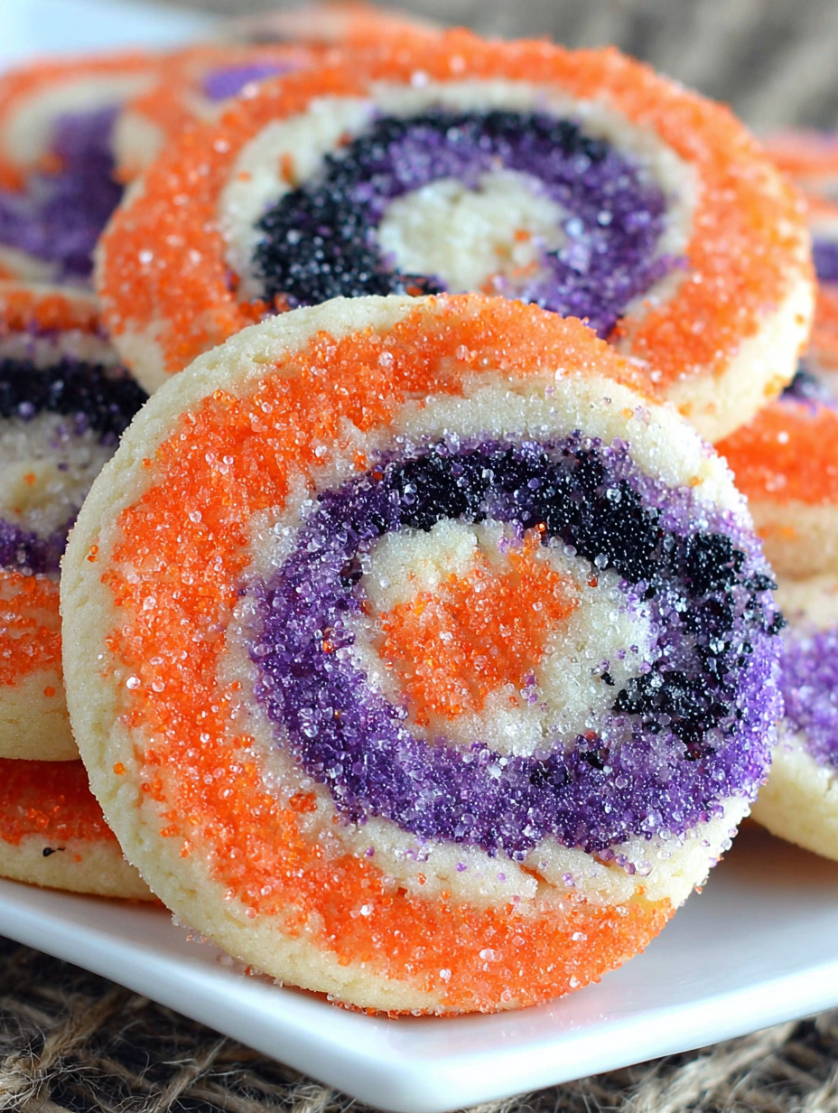 Spiral Halloween Cookies - rolling dough into log