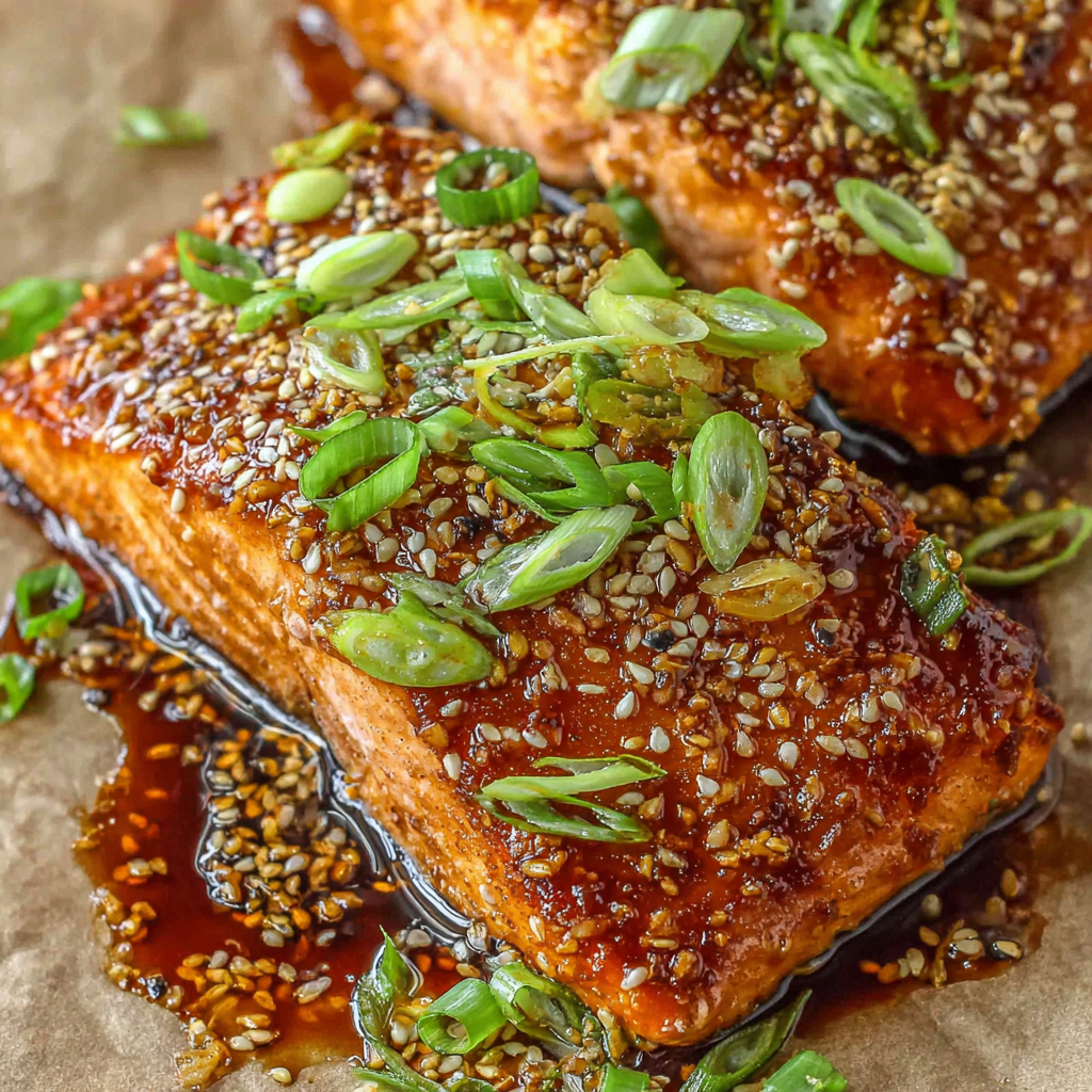 30-Minute Garlic Ginger Glazed Salmon (Gluten Free!)