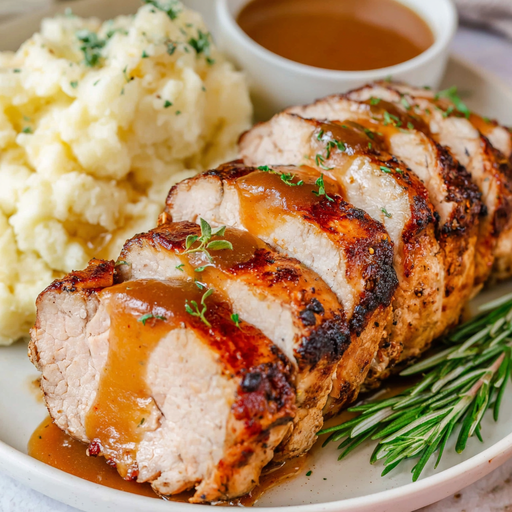 Simple Pork Loin Roast with Gravy