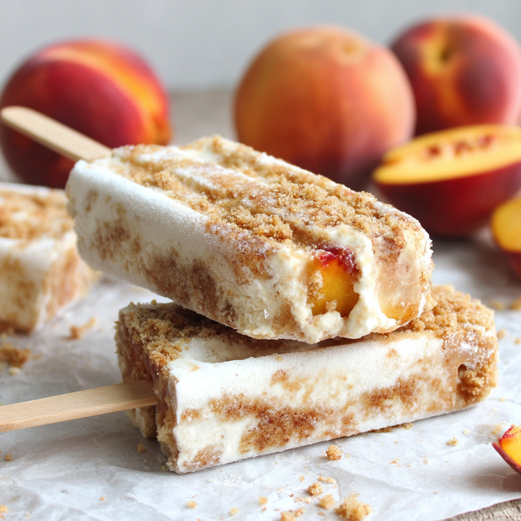 Peach Streusel Popsicles