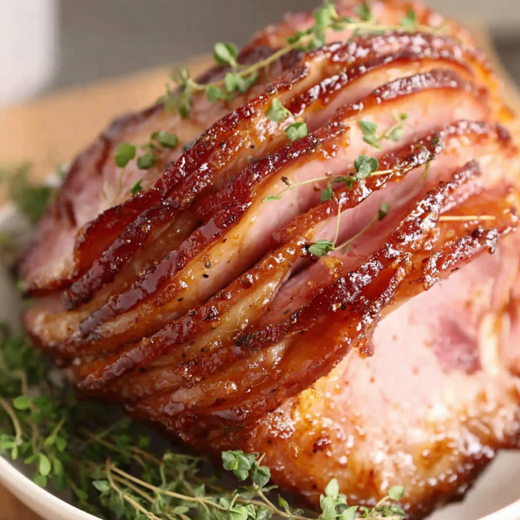 Juicy Bourbon Glazed Spiral Ham