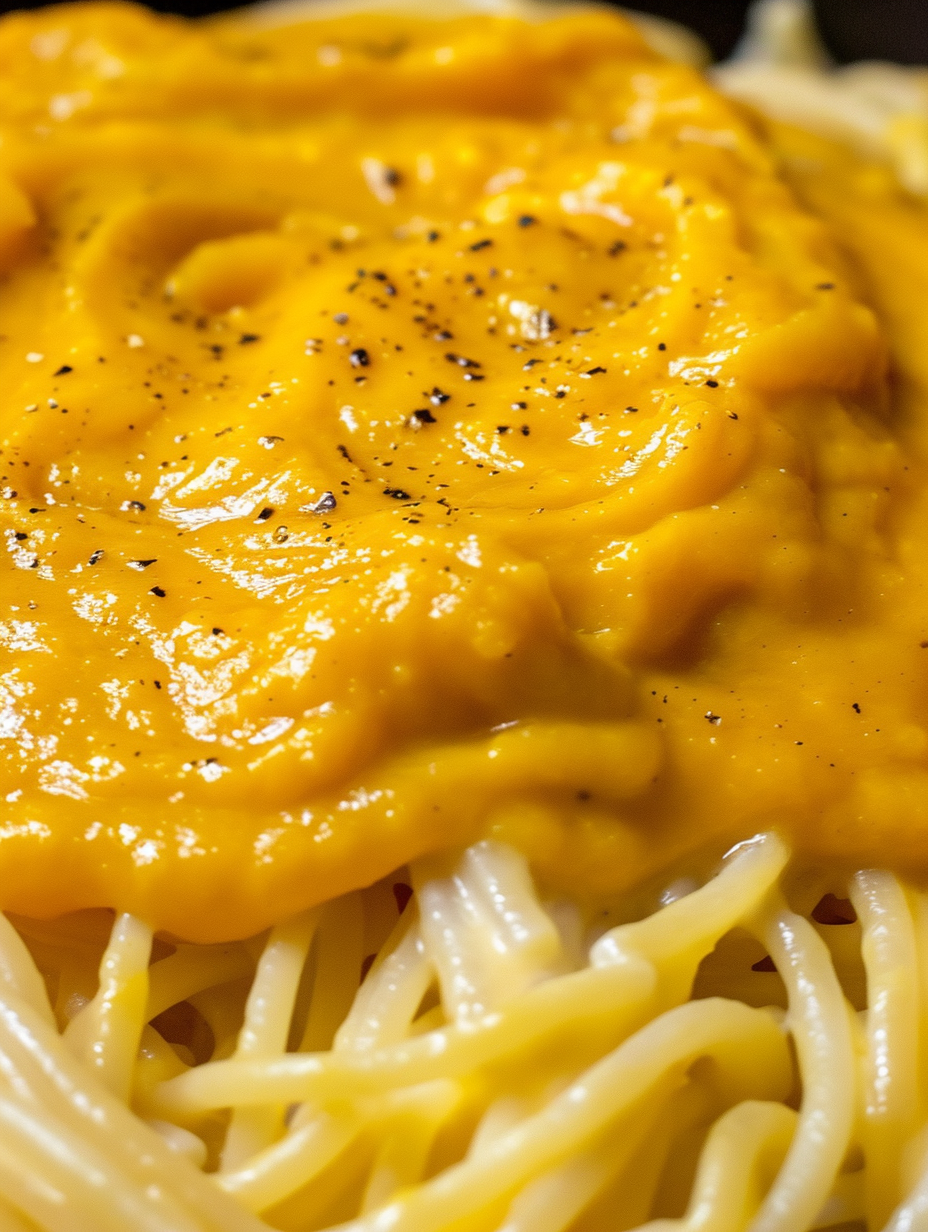 Roasted butternut squash blended into creamy sauce