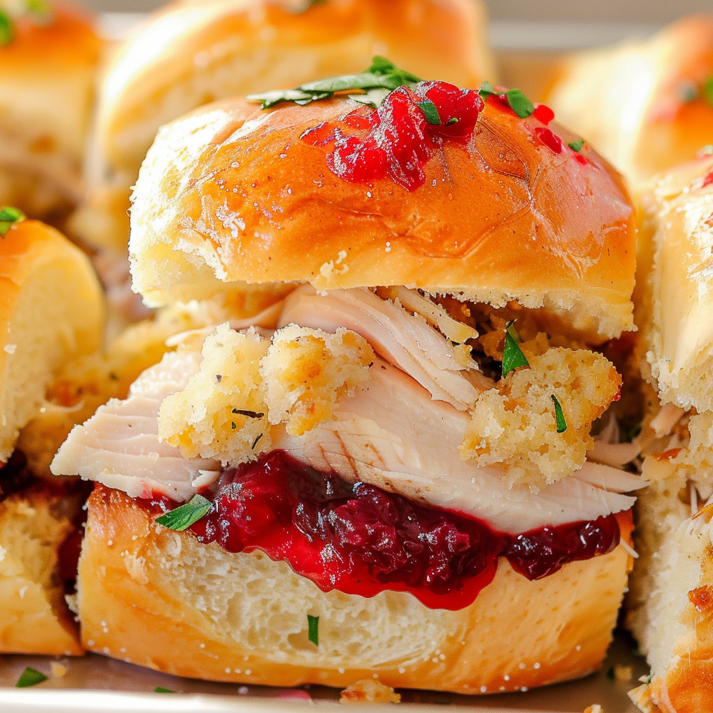 Turkey Sliders (Cranberry, Stuffing & Hawaiian Rolls)