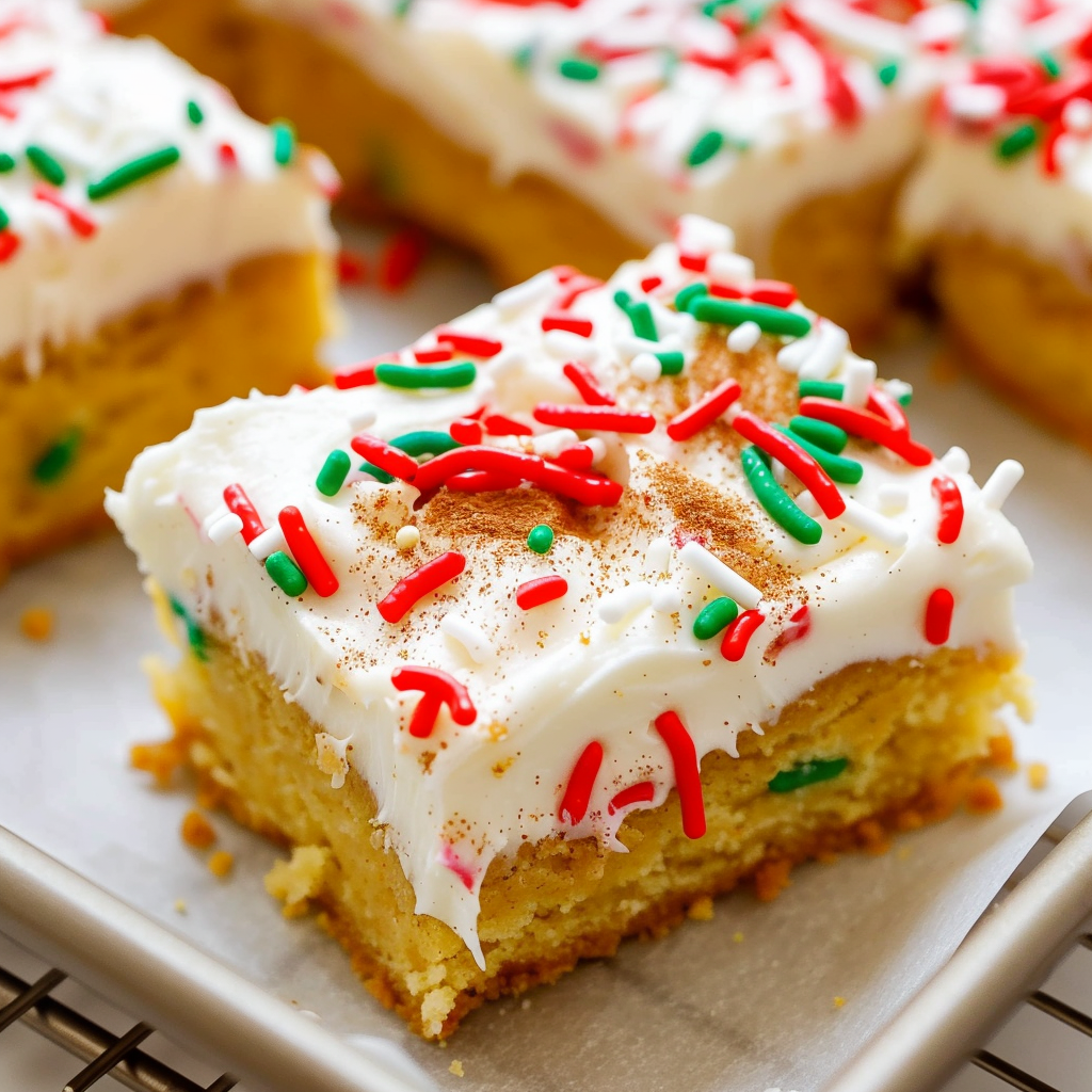Snickerdoodle Bars with Cream Cheese Frosting