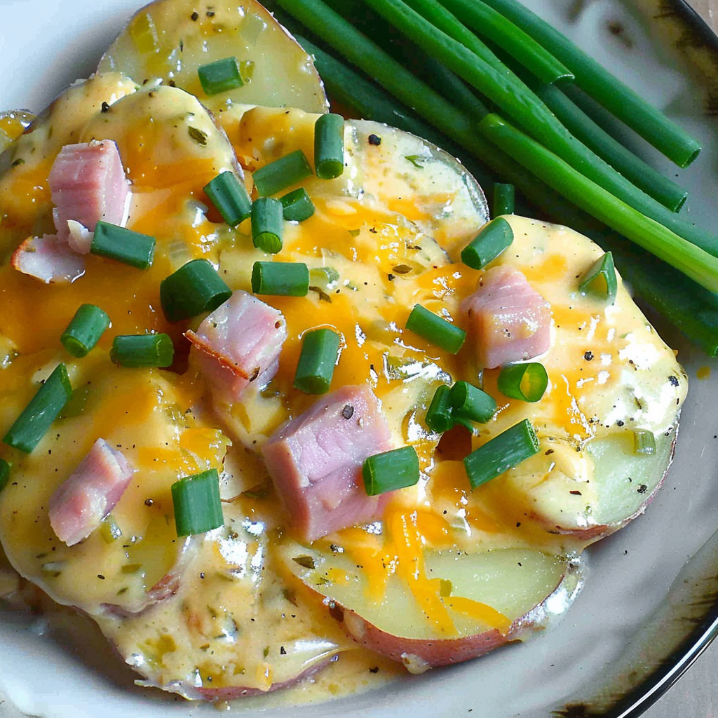 Slow Cooker Creamy Ham and Potatoes