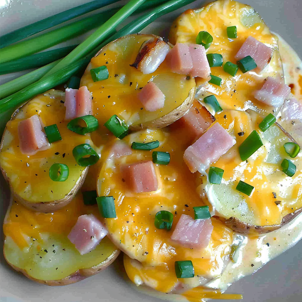 Slow Cooker Creamy Ham and Potatoes