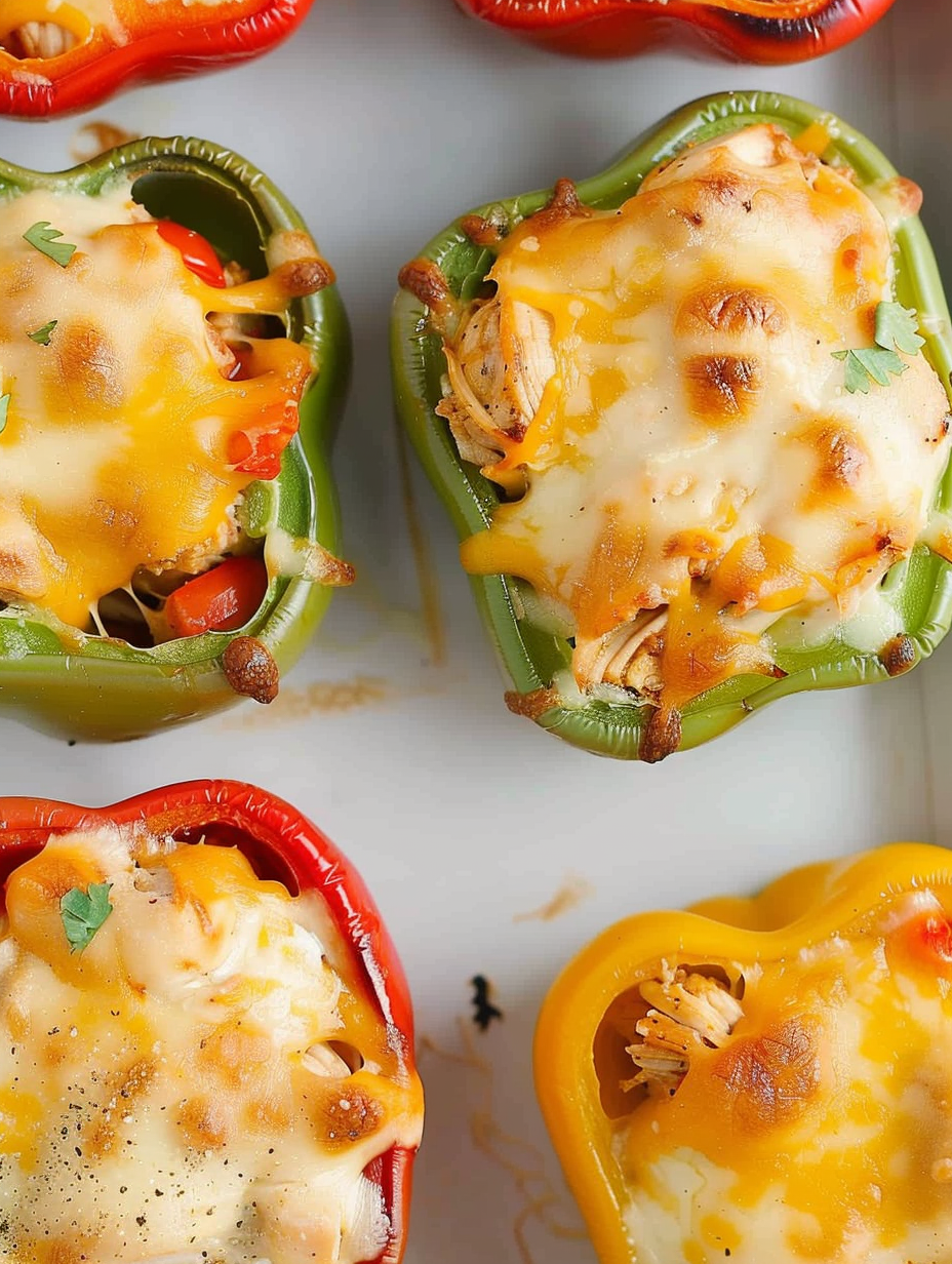 Stuffed bell peppers in baking dish