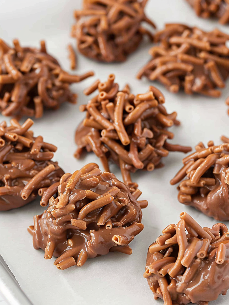 Haystack cookie clusters on parchment