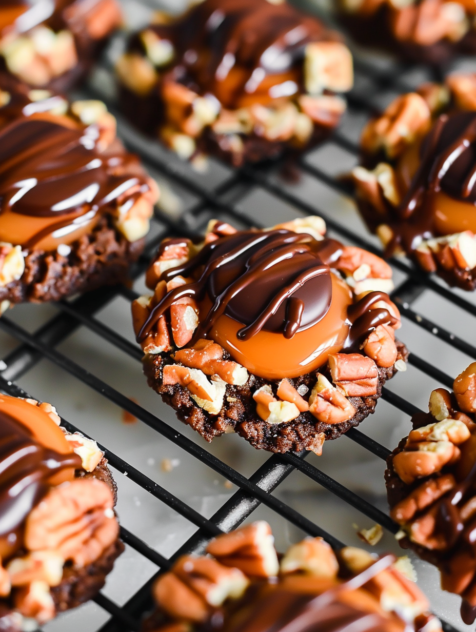 Turtle Thumbprint Cookies (Chocolate, Caramel & Pecan)