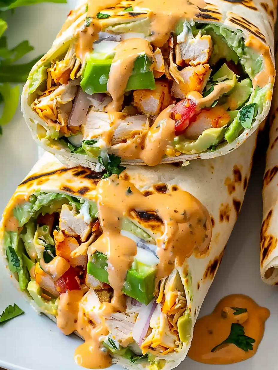 Cheesy Chicken Avocado Wrap – Best Lunch & Dinner Idea