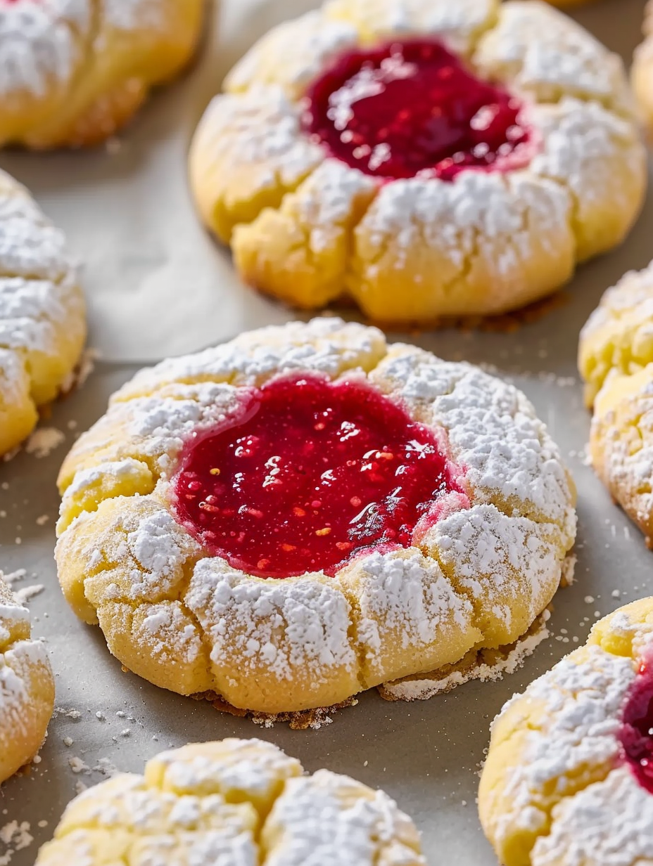Raspberry Curd Lemon Cookies (Gluten Free)