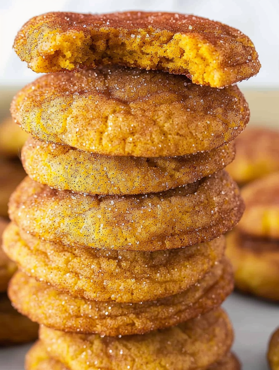 Pumpkin snickerdoodle cookies on parchment
