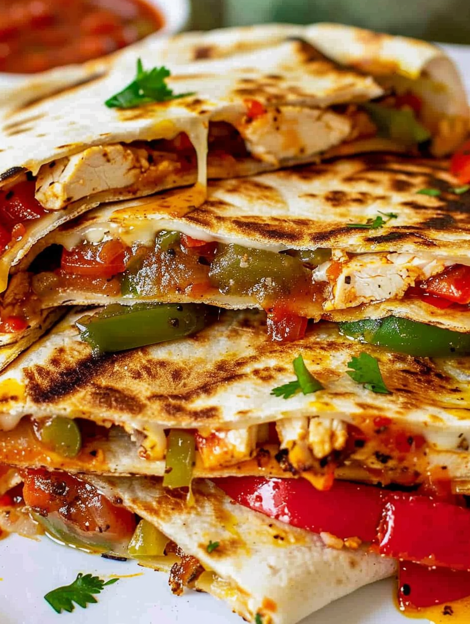 Sizzling pan with chicken fajita filling