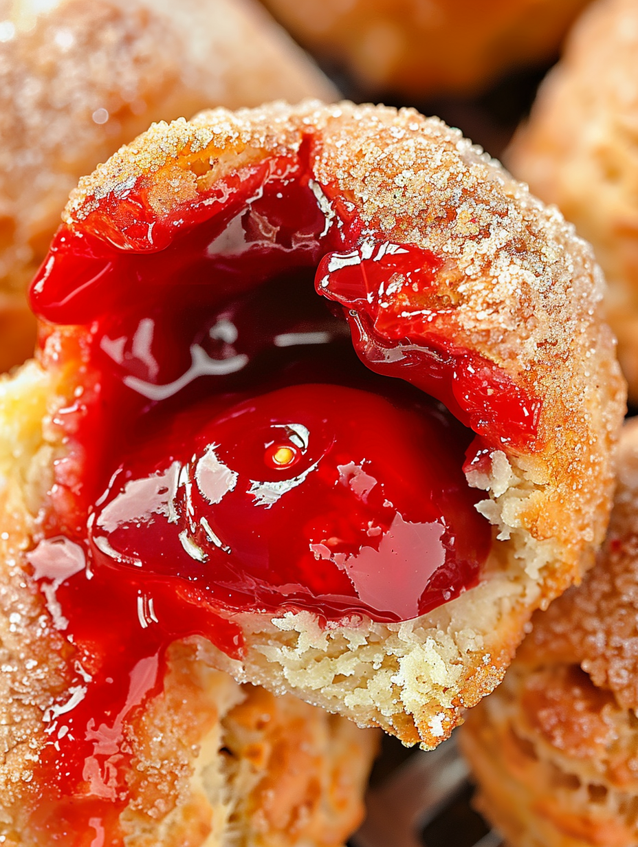 Cherry Pie Bombs in air fryer basket