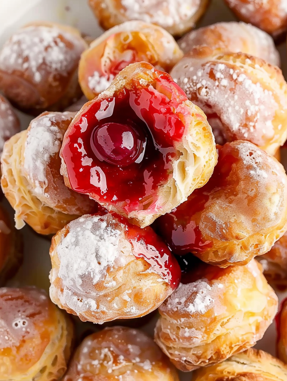 Cherry pie bombs frying in oil
