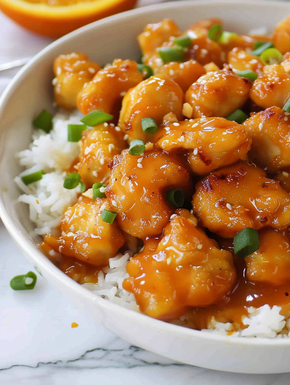 Sauce being poured over crispy fried chicken in a pan