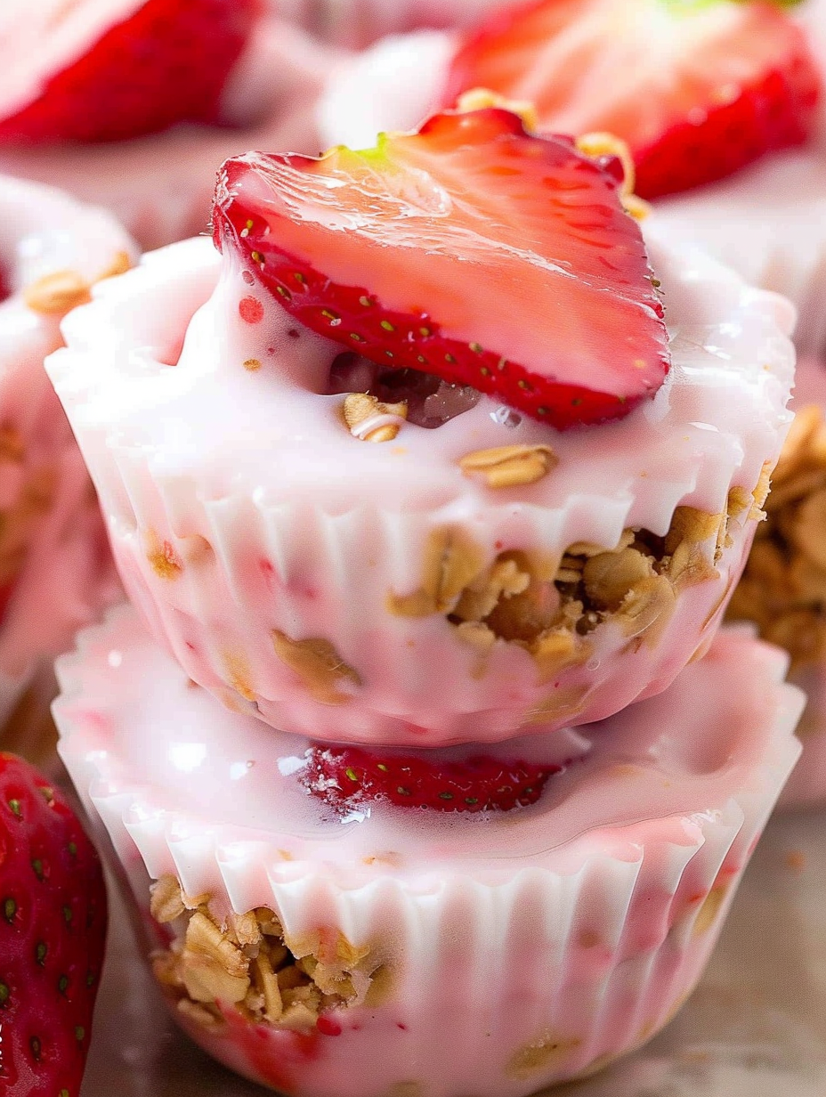 3 Ingredient Strawberry Yogurt Bites