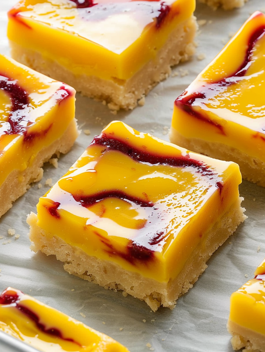 Mango bars sliced on a cutting board