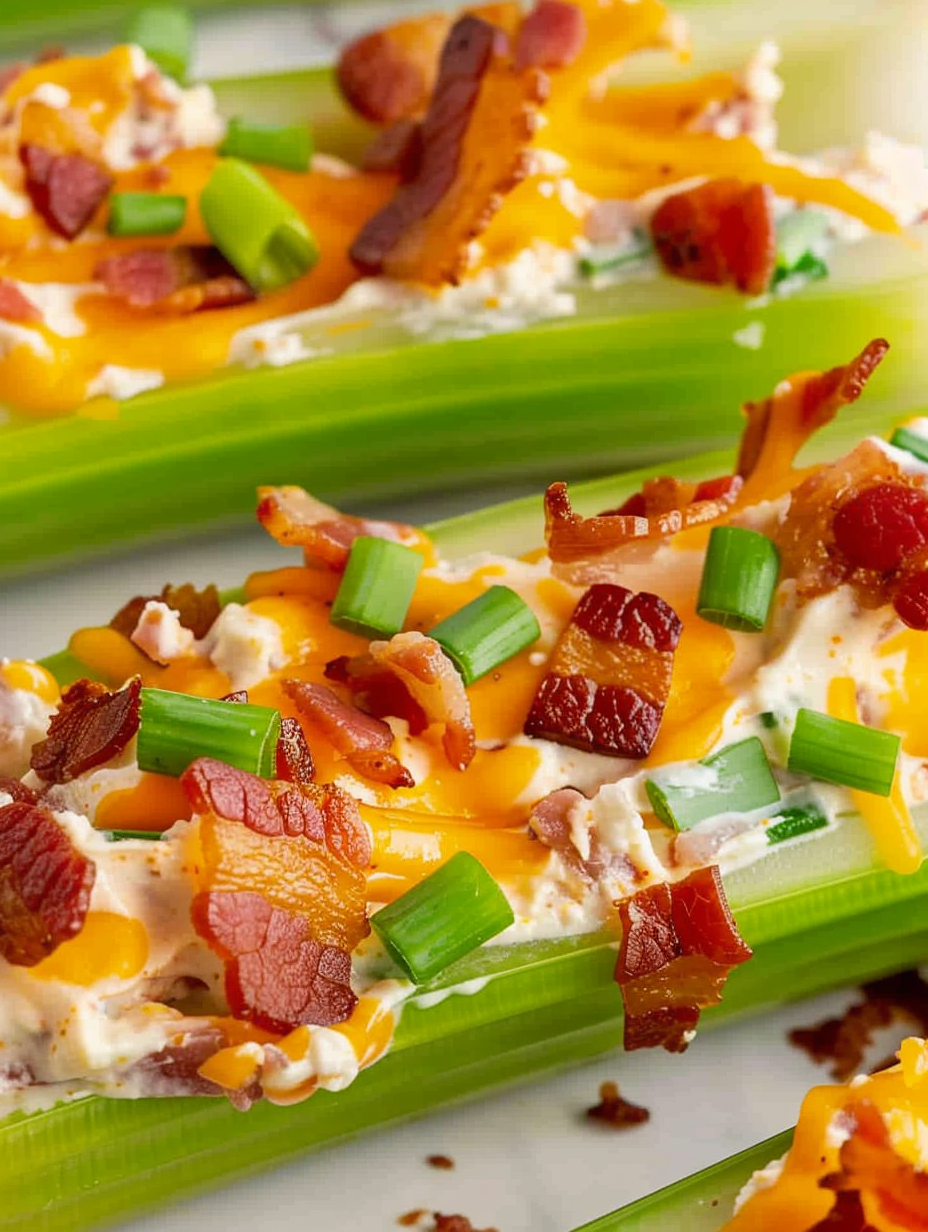 Cheddar Bacon Celery Sticks