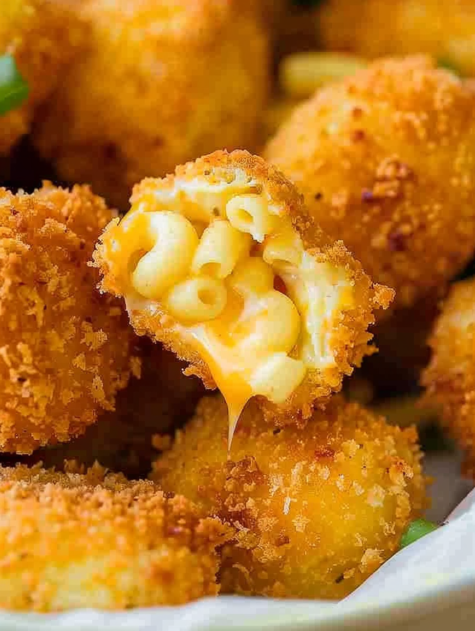 Panko breading bowls and eggs for coating mac and cheese bites