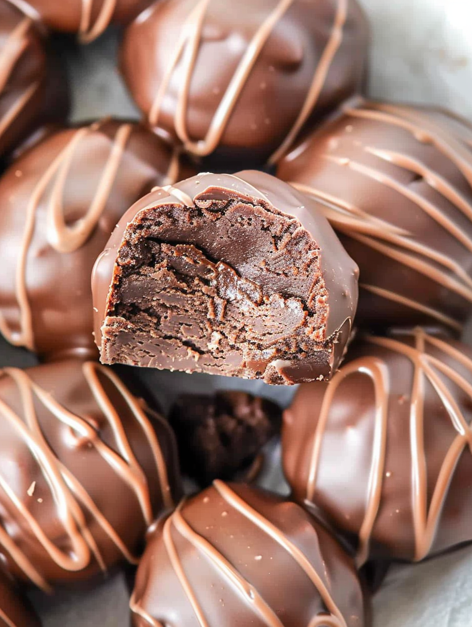 Brownie truffles on parchment tray
