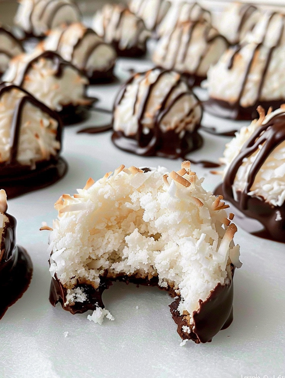 Quick & Easy Coconut Macaroons on a lined baking sheet