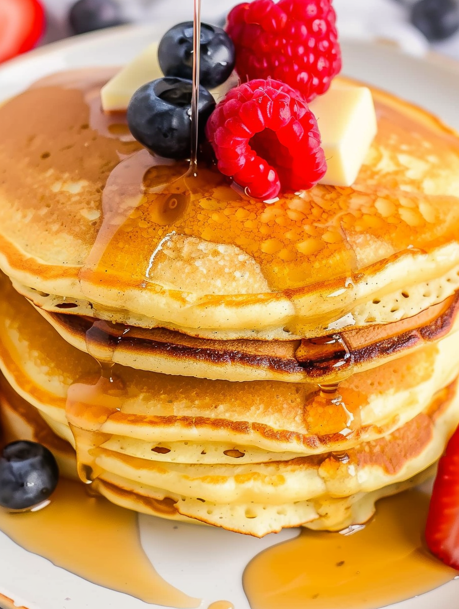 Cooking pancakes on a hot griddle
