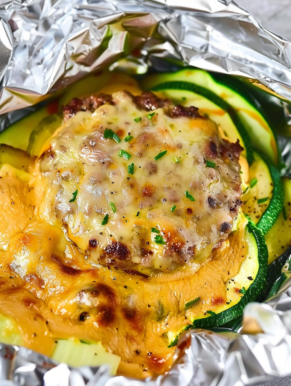 Foil packet cheeseburger in air fryer