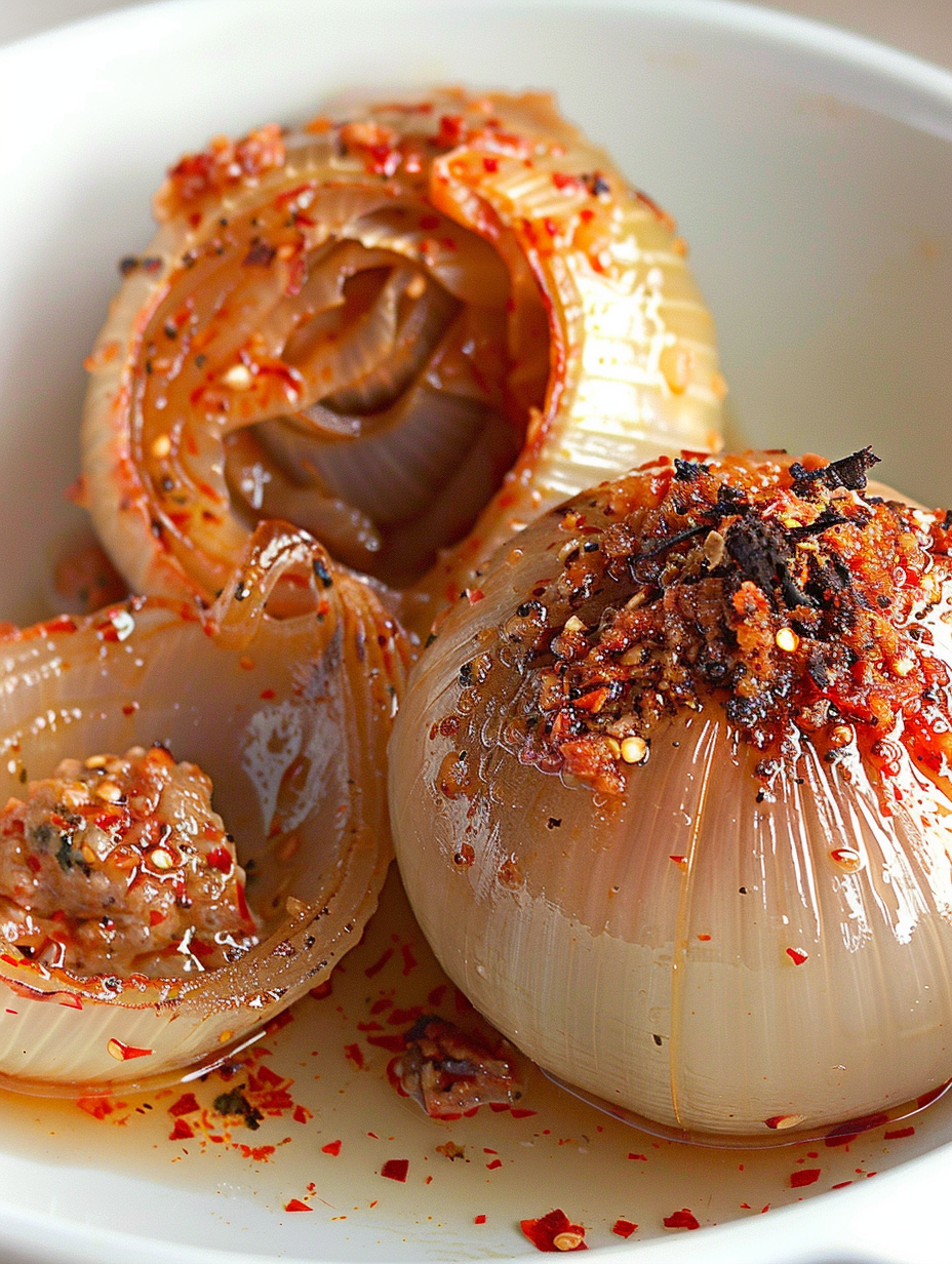 Baked sweet onions with seasoned butter