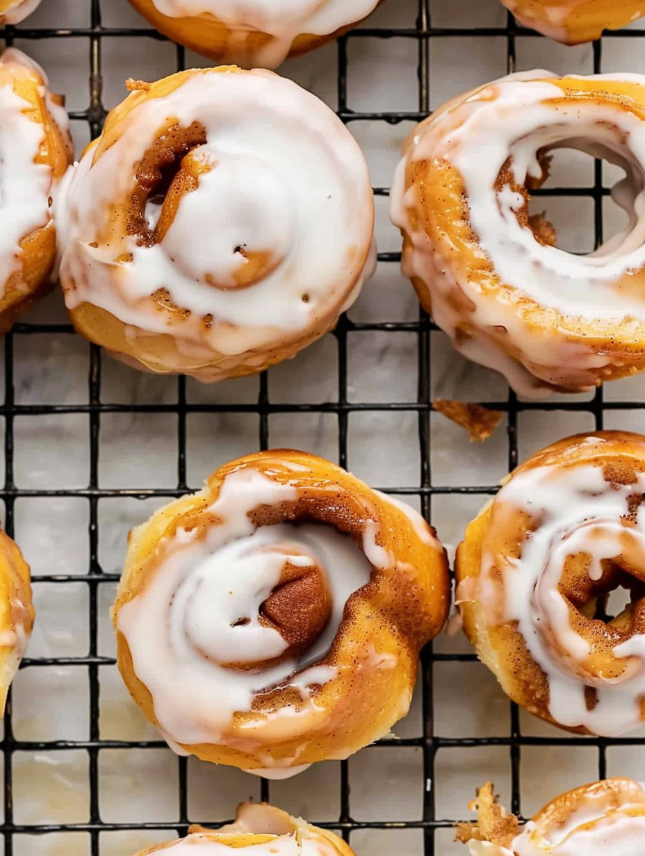 Canned cinnamon rolls ready for frying