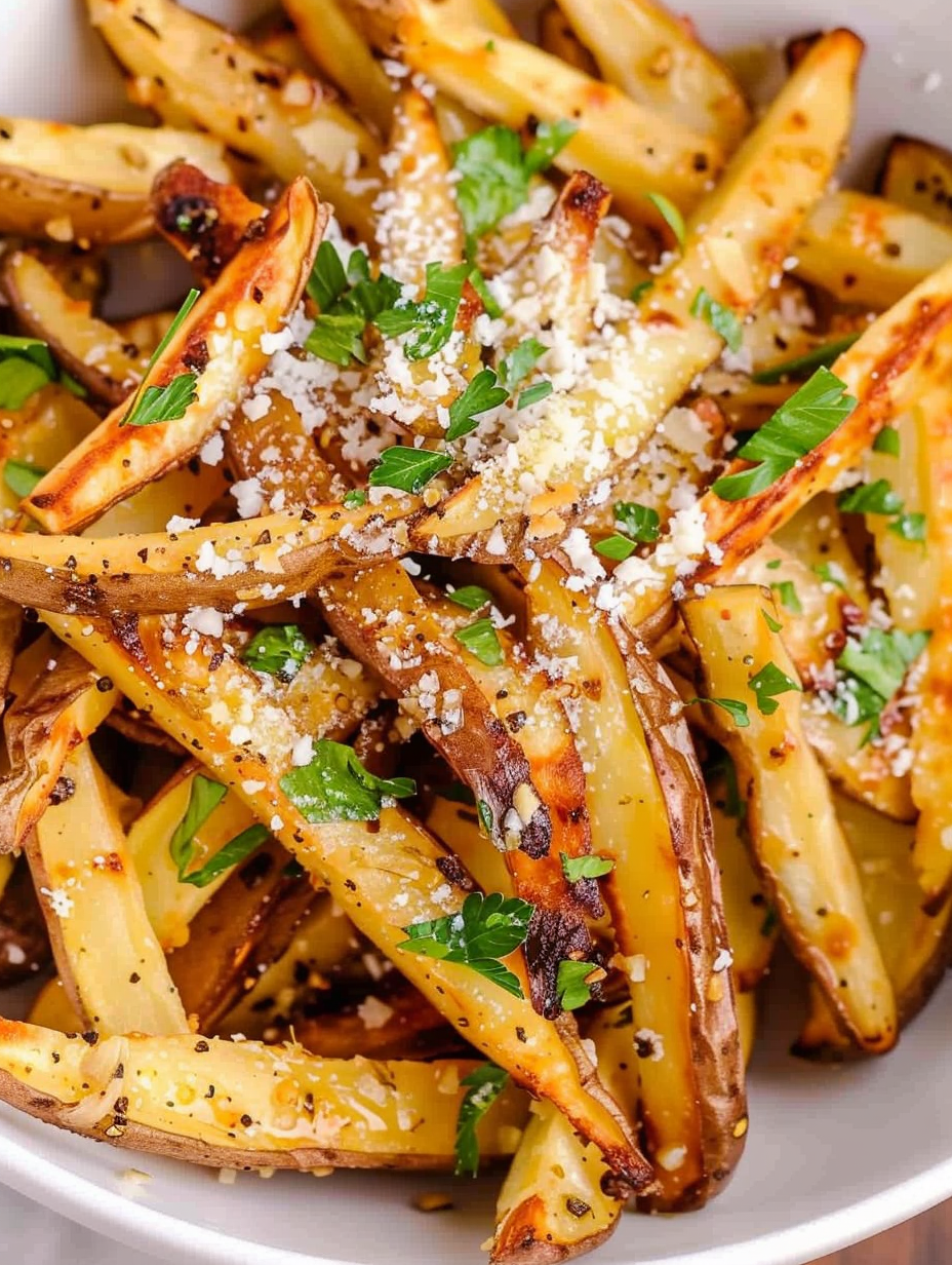 parmesan dusted fries with parsley