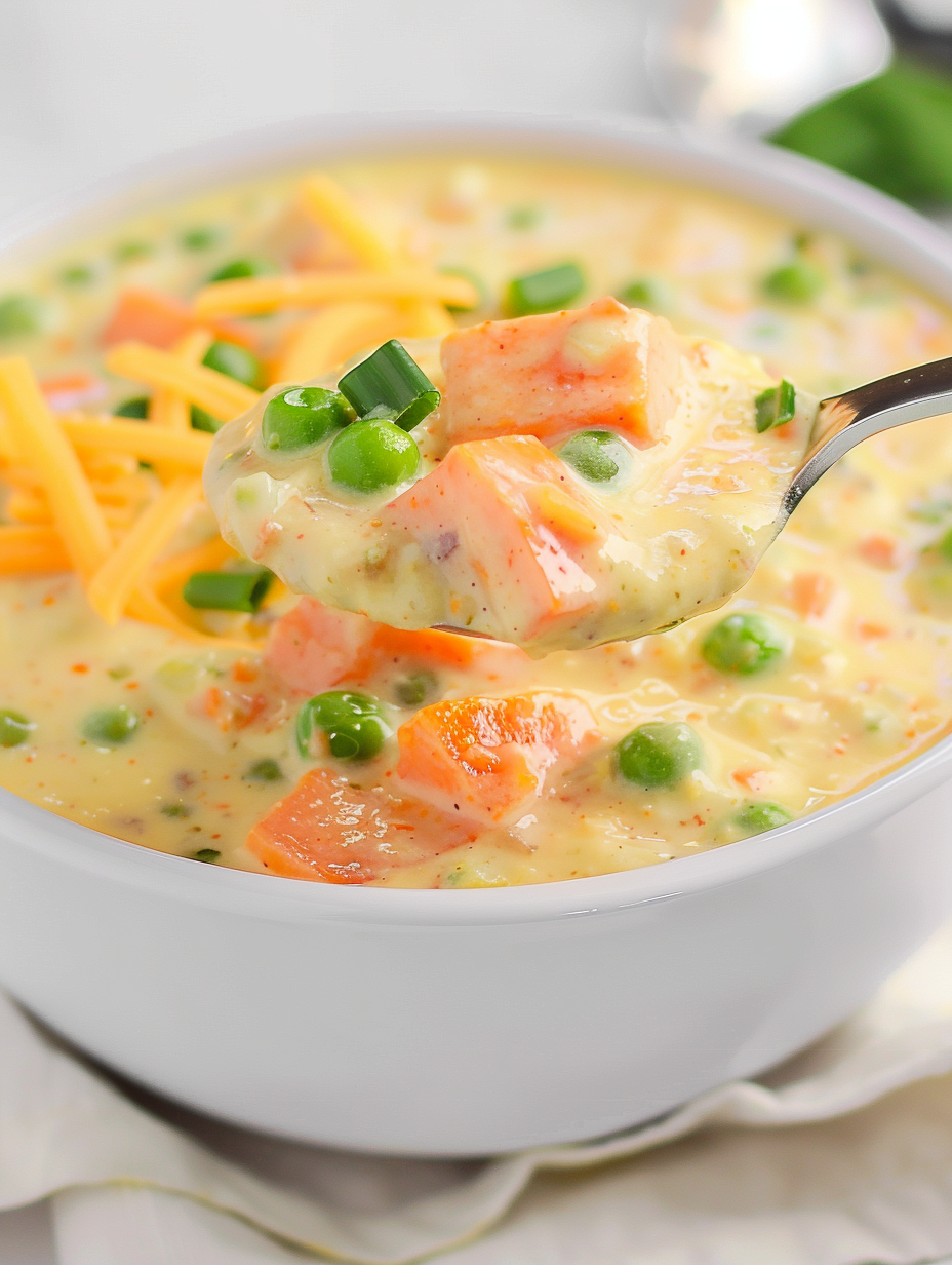 Curried sweet potato chowder in bowl