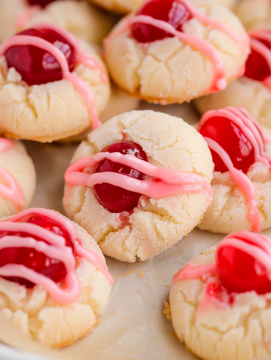 Cherry Shortbread dough being scooped