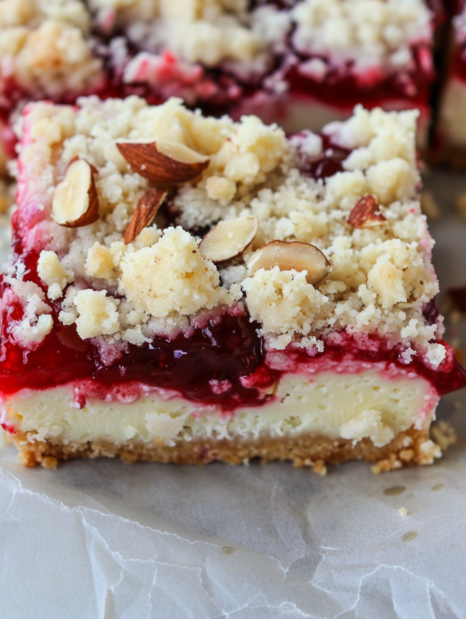 Christmas cheesecake bars in an 8x8 pan
