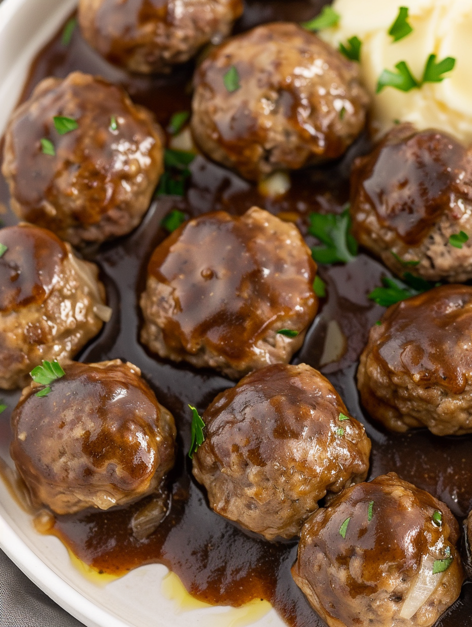 Meatballs on a parchment-lined tray