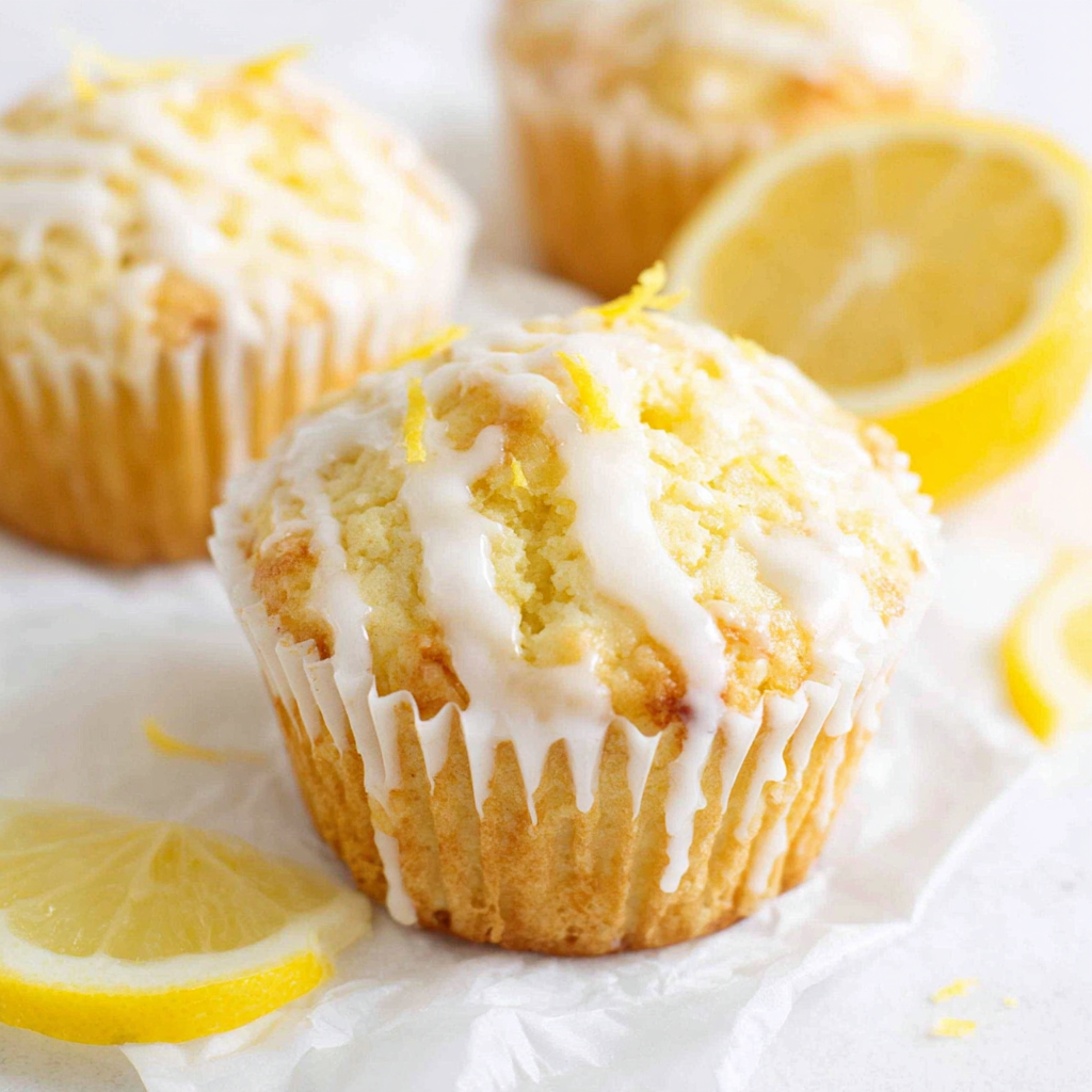 Close up of muffin cross section showing moist crumb