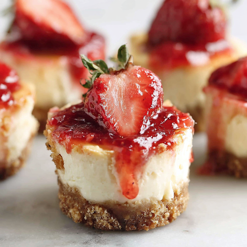Close-up of creamy low calorie strawberry cheesecake topped with sauce