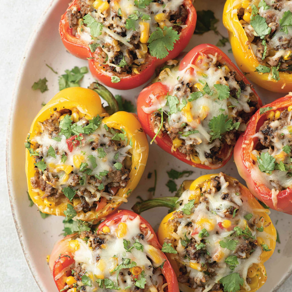 Italian meatball casserole plated with salad and bread
