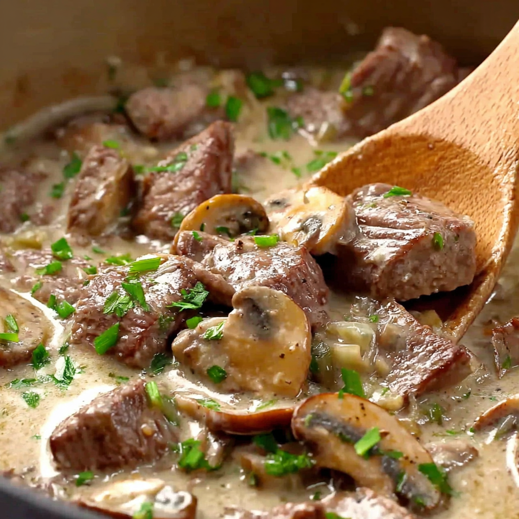 Creamy Authentic Beef Stroganoff
