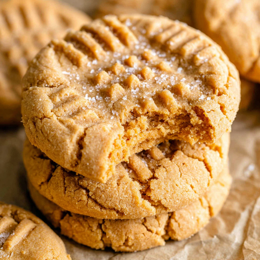 Close-up crosshatch on peanut butter cookie
