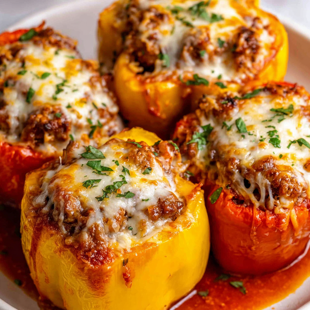Classic Sausage & Beef Stuffed Peppers