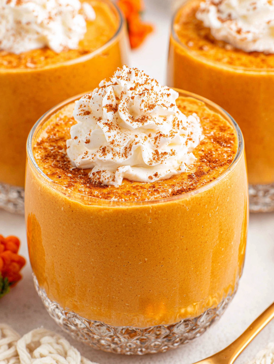 Pumpkin mousse ingredients and ramekins