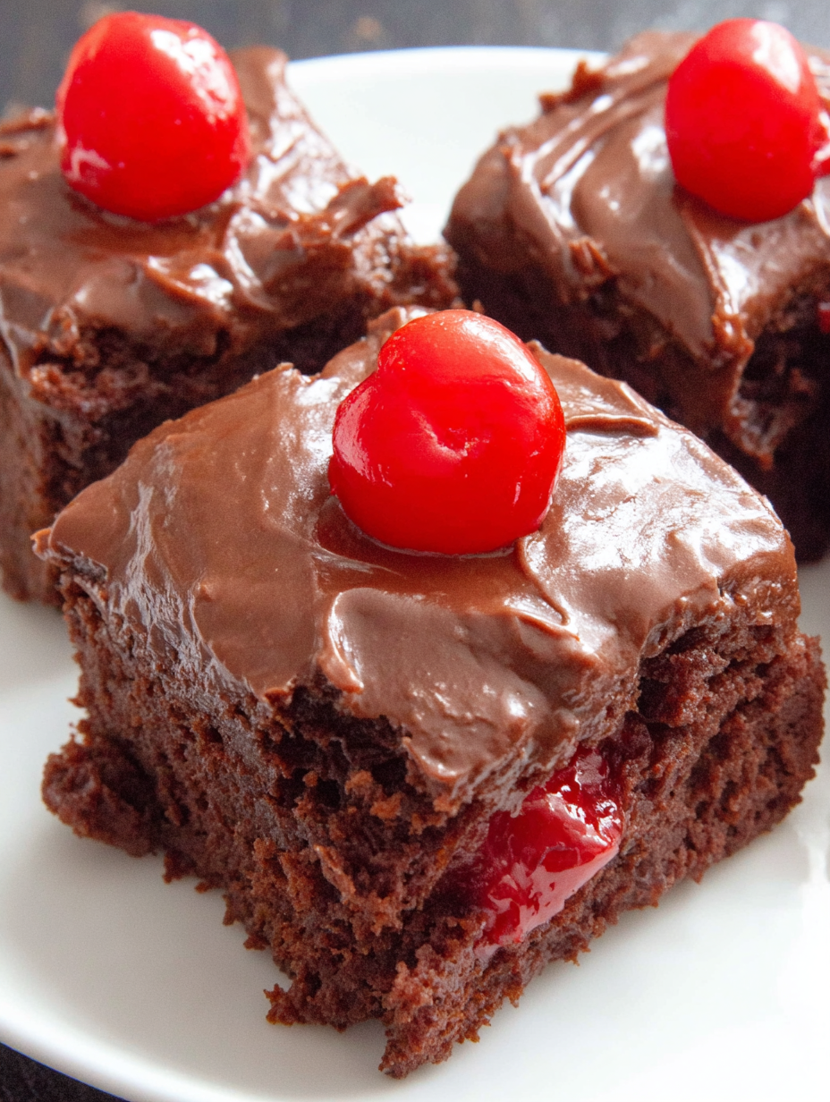 Chocolate Cherry Bars fresh from the oven