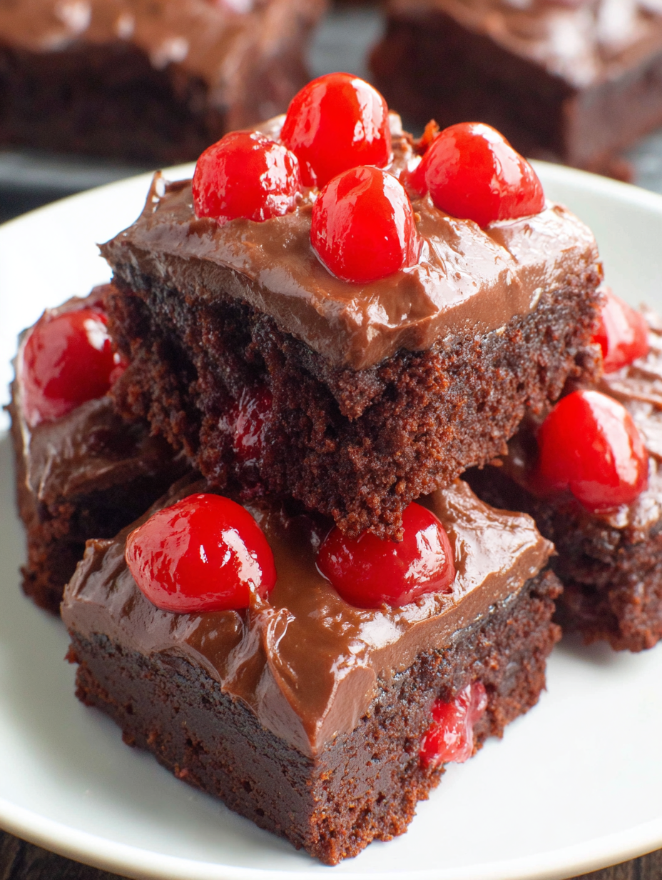 Close-up of a frosted chocolate cherry bar