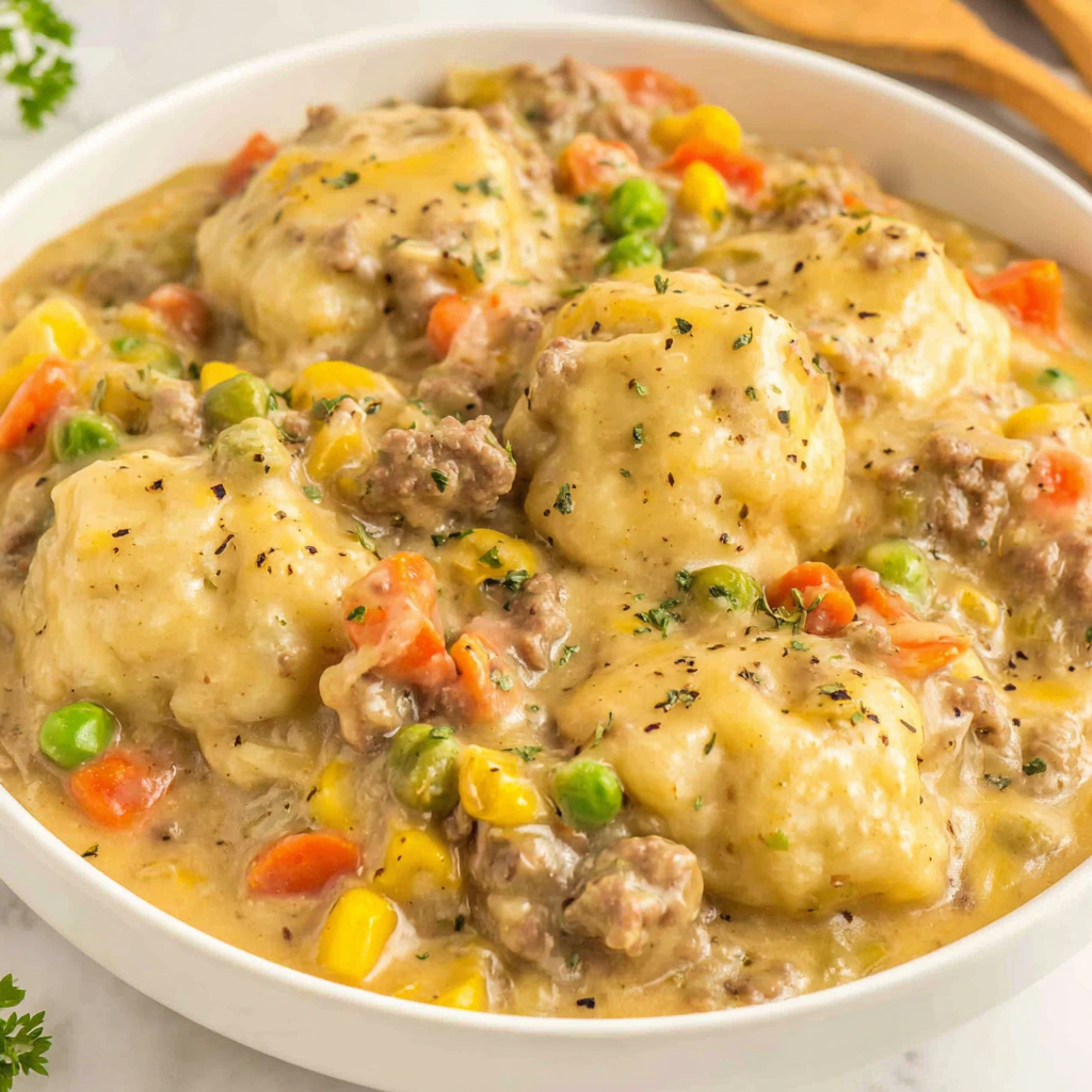 Ground Beef and Dumplings