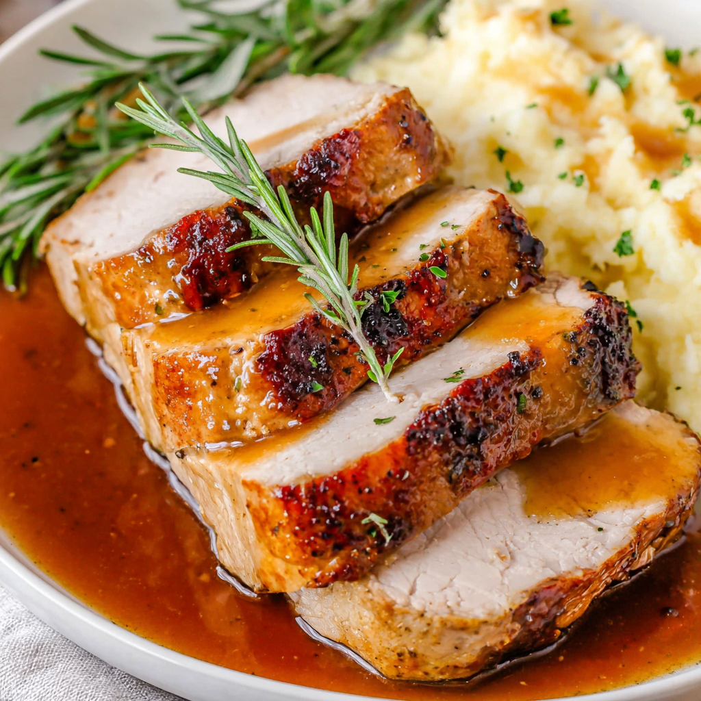 Simple Pork Loin Roast with Gravy