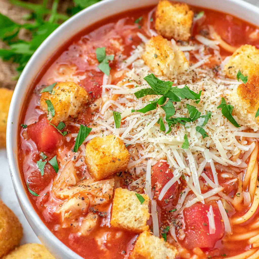 Crock Pot Chicken Parmesan Soup