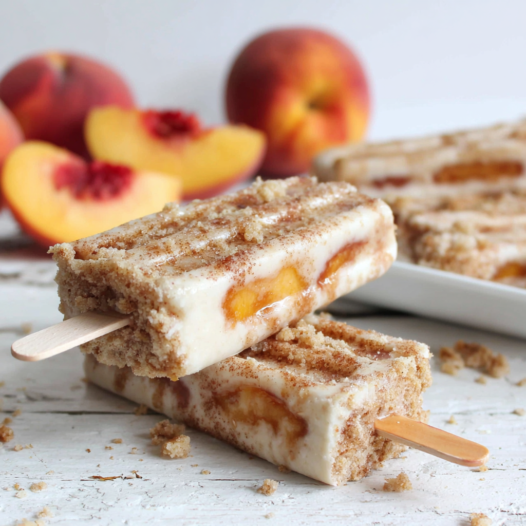 Peach Streusel Popsicles