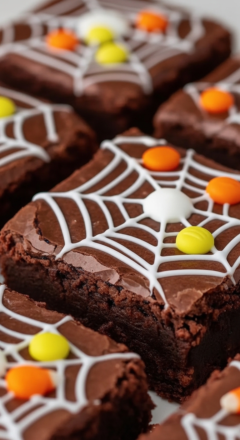 Tray of baked brownies cooling