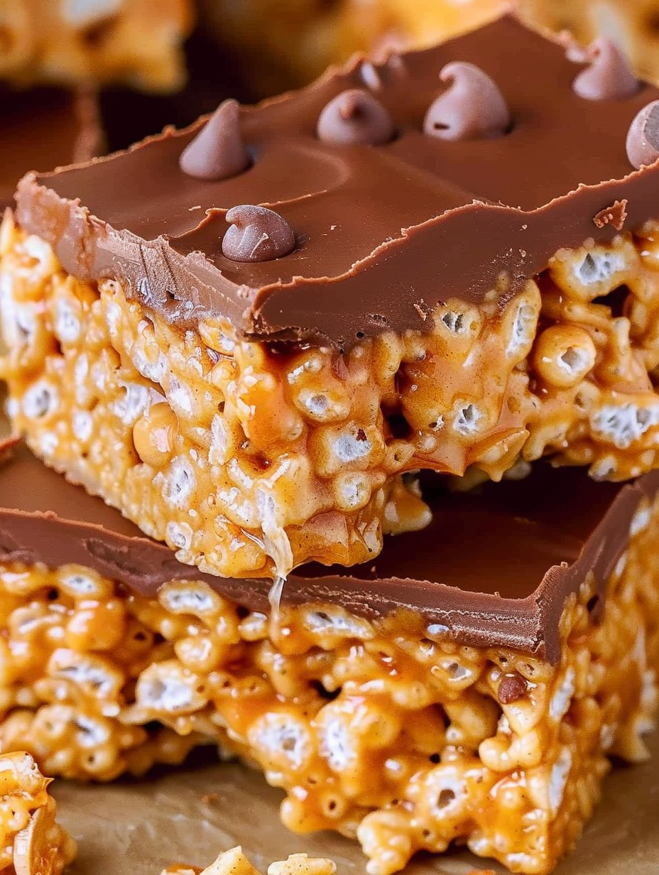 Close-up of Scotcheroos texture